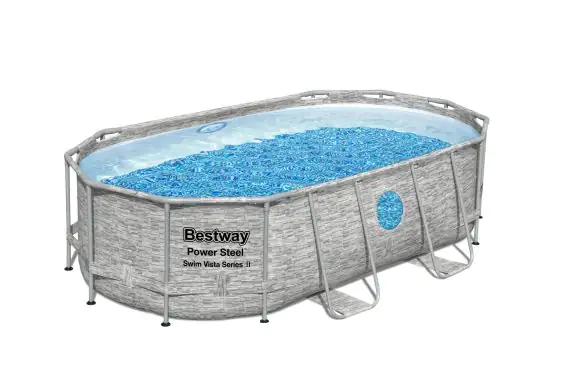 6942138976939_566x430 Bestway Power Steel Pool Komplett-Set oval 427 x 250 x 100 cm – Bild 1